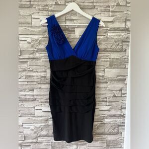 Valerie Bertinelli || Y2K Style Evening Ruffled Layer Sleeveless Midi Dress SZ 6